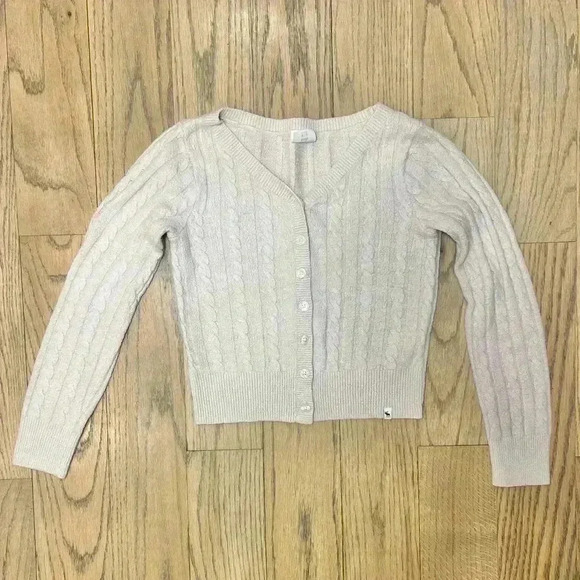 abercrombie kids Other - Abercrombie Kids Girls Button Up Cream Cable
Knit Cardigan Size 11/12